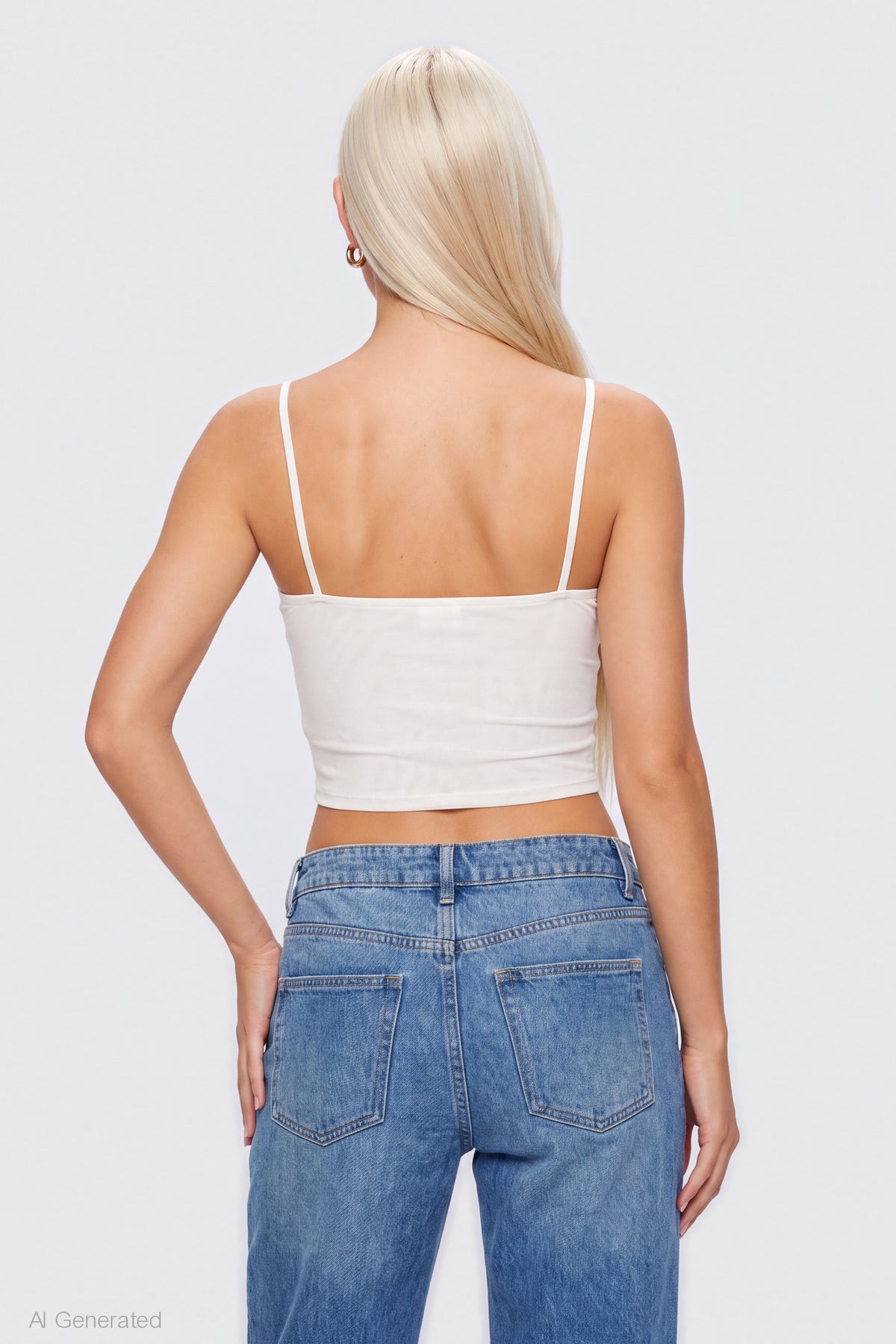 Alt View 2. Mesh Lace Corset Tank - White