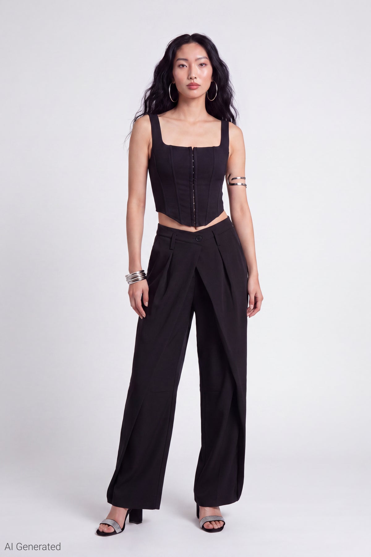Alt View 2. Corset Tank - Black