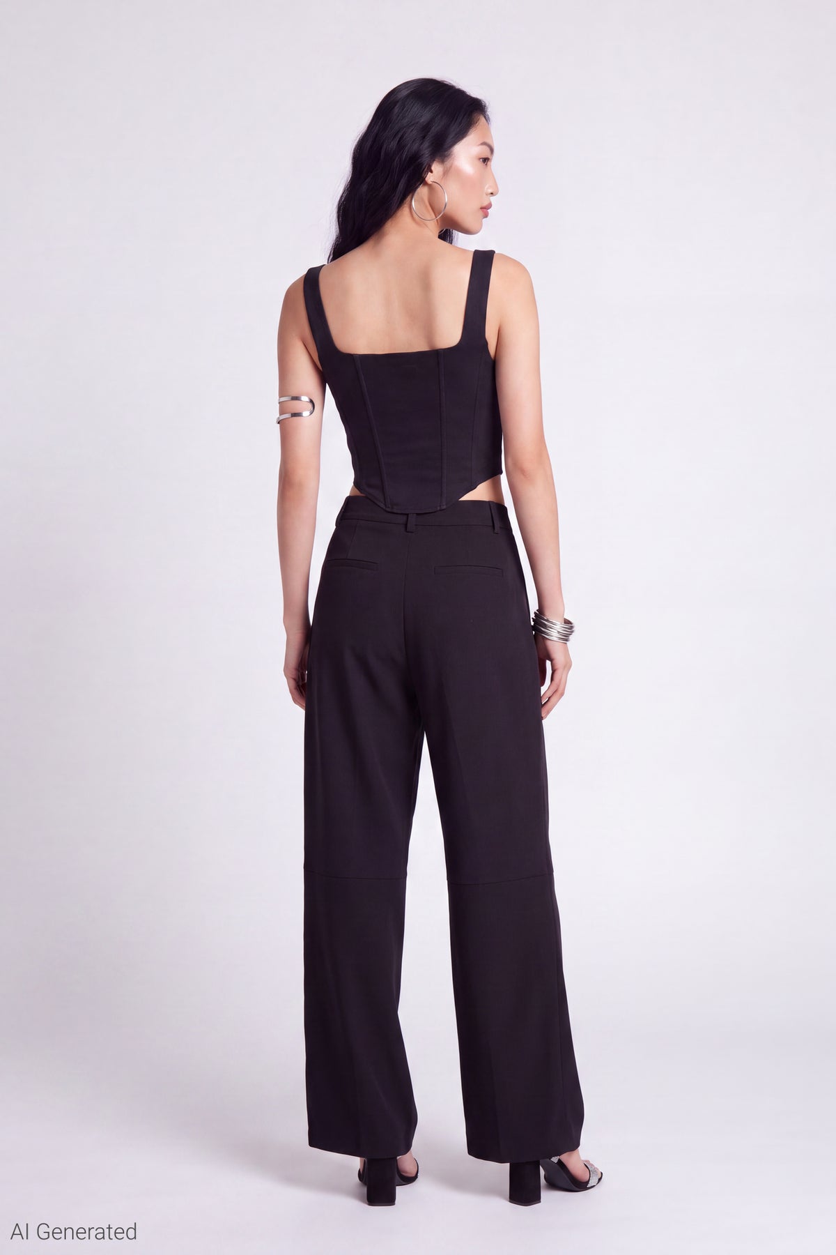 Alt View 3. Corset Tank - Black
