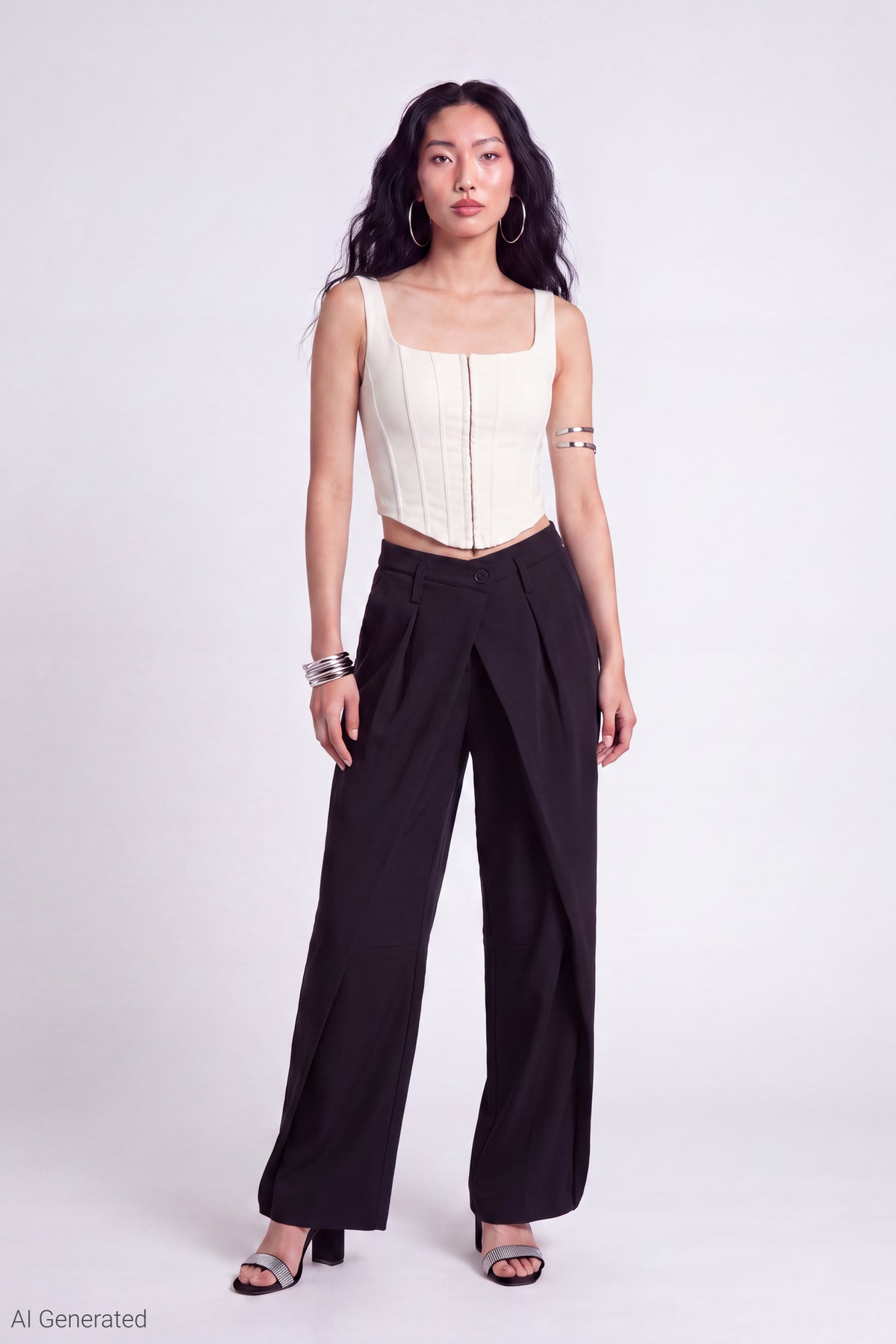 Alt View 2. Corset Tank - White