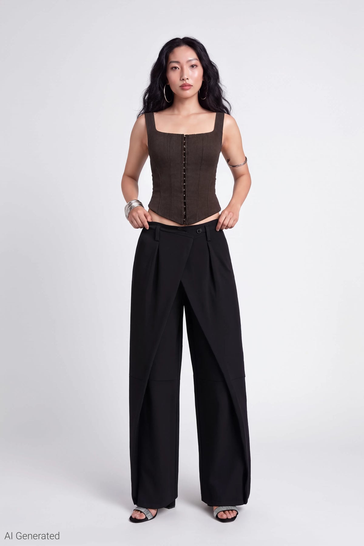 Alt View 2. Corset Tank - Brown