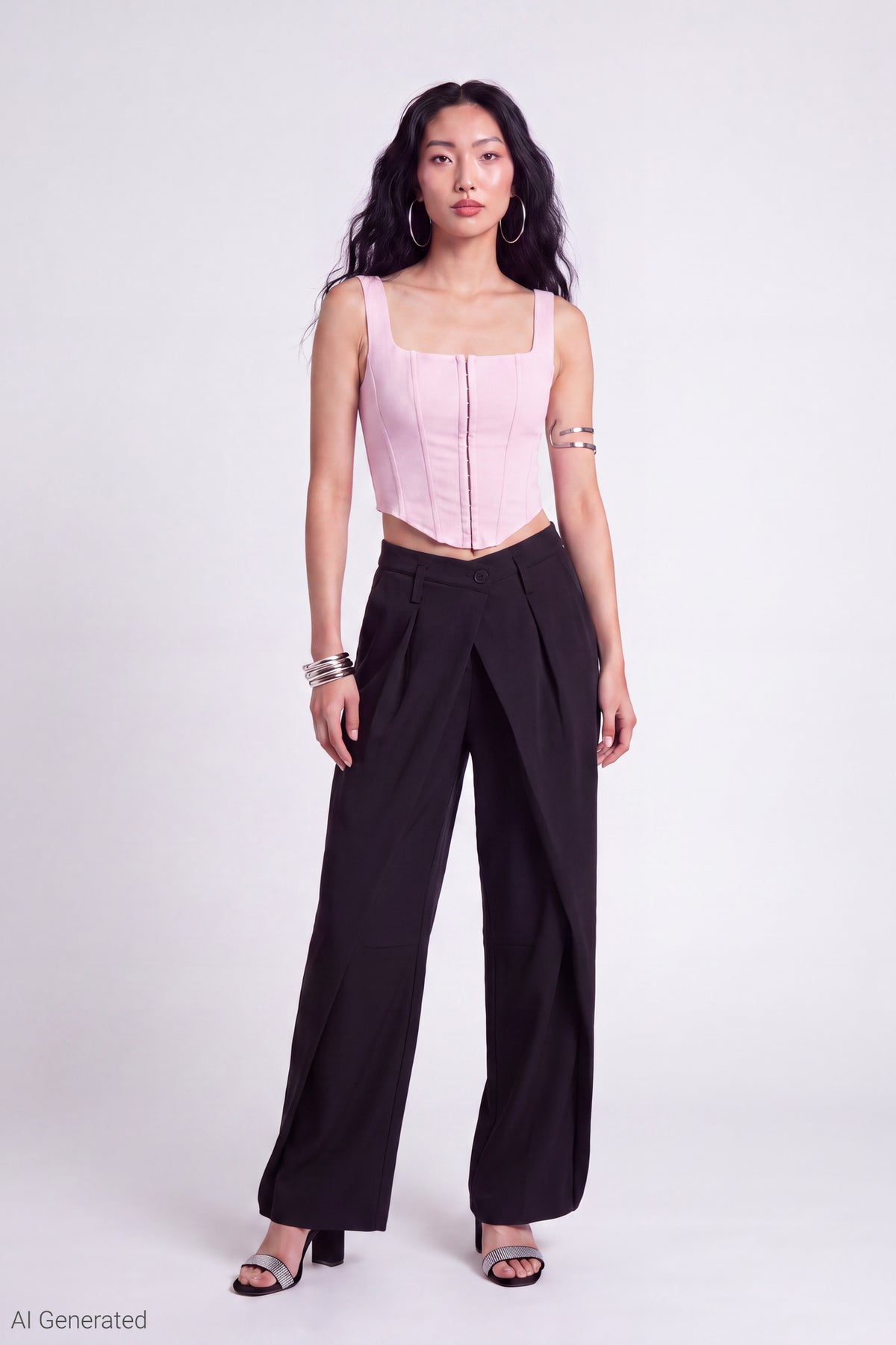 Alt View 2. Corset Tank - Light Pink