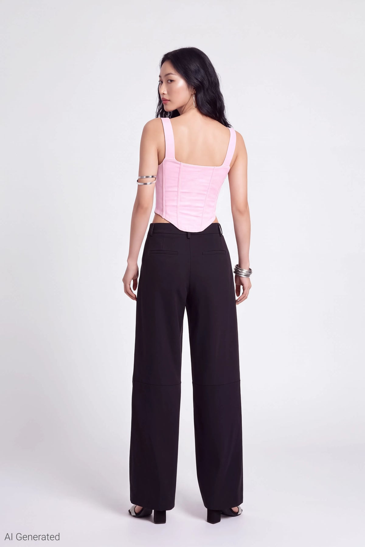 Alt View 3. Corset Tank - Light Pink