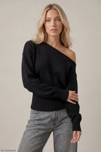 Ribbed Off-Shoulder Sweater