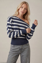 Ribbed Off-Shoulder Sweater