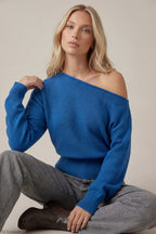 Ribbed Off-Shoulder Sweater