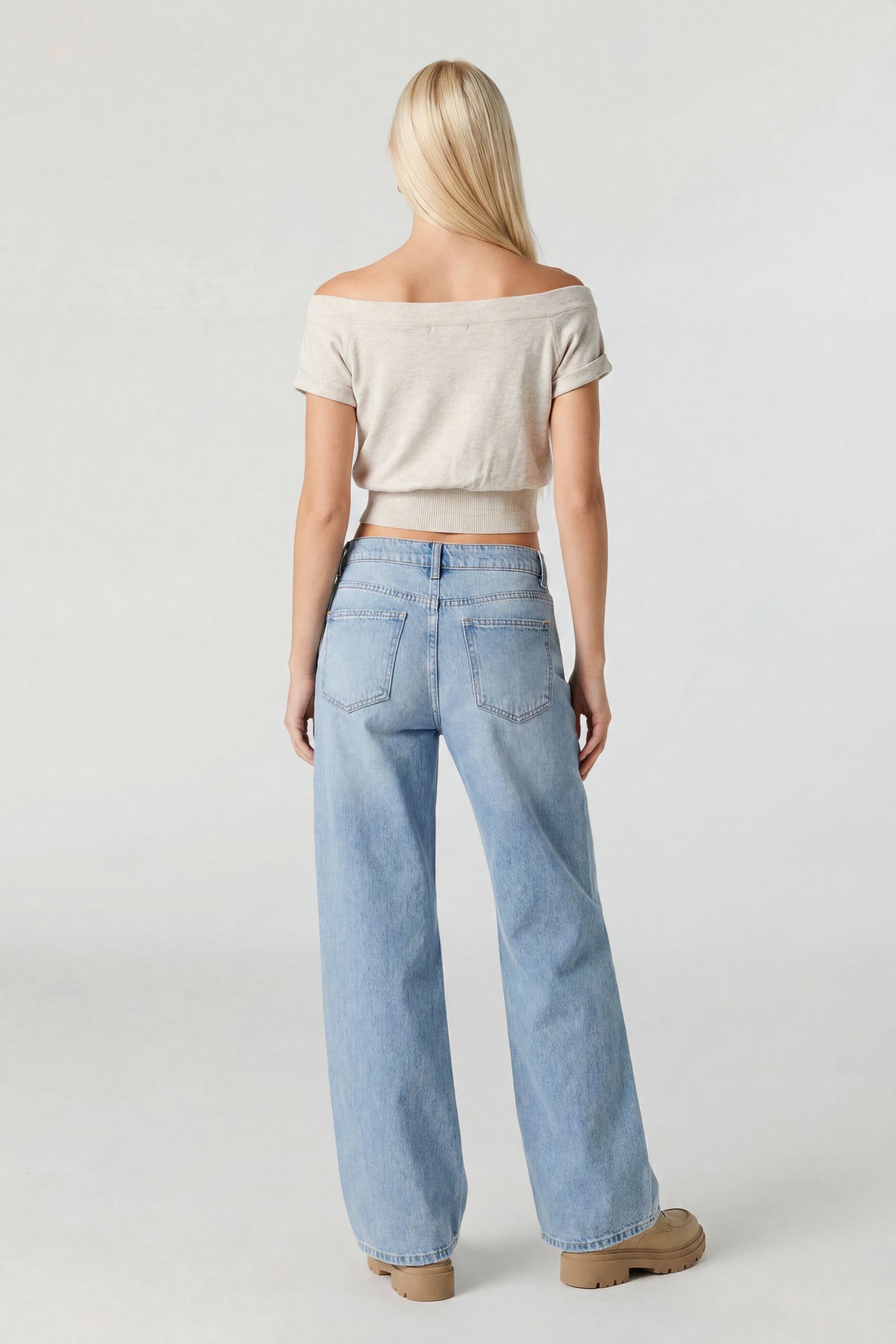 Alt View 2. One Shoulder Knit Sweater - Oatmeal
