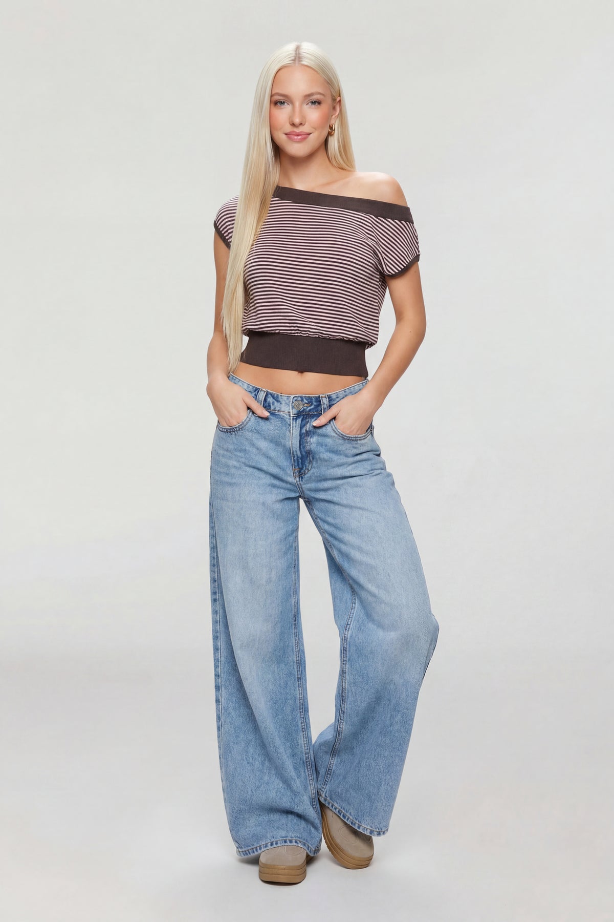 Alt View 3. One Shoulder Knit Sweater - Dark Brown