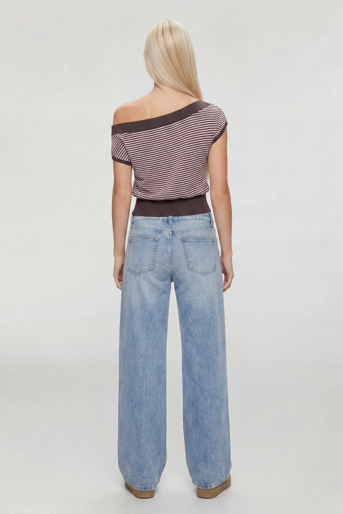 Alt View 2. One Shoulder Knit Sweater - Dark Brown