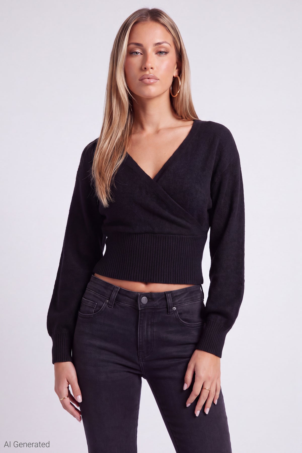 Wrap Sweater - Black