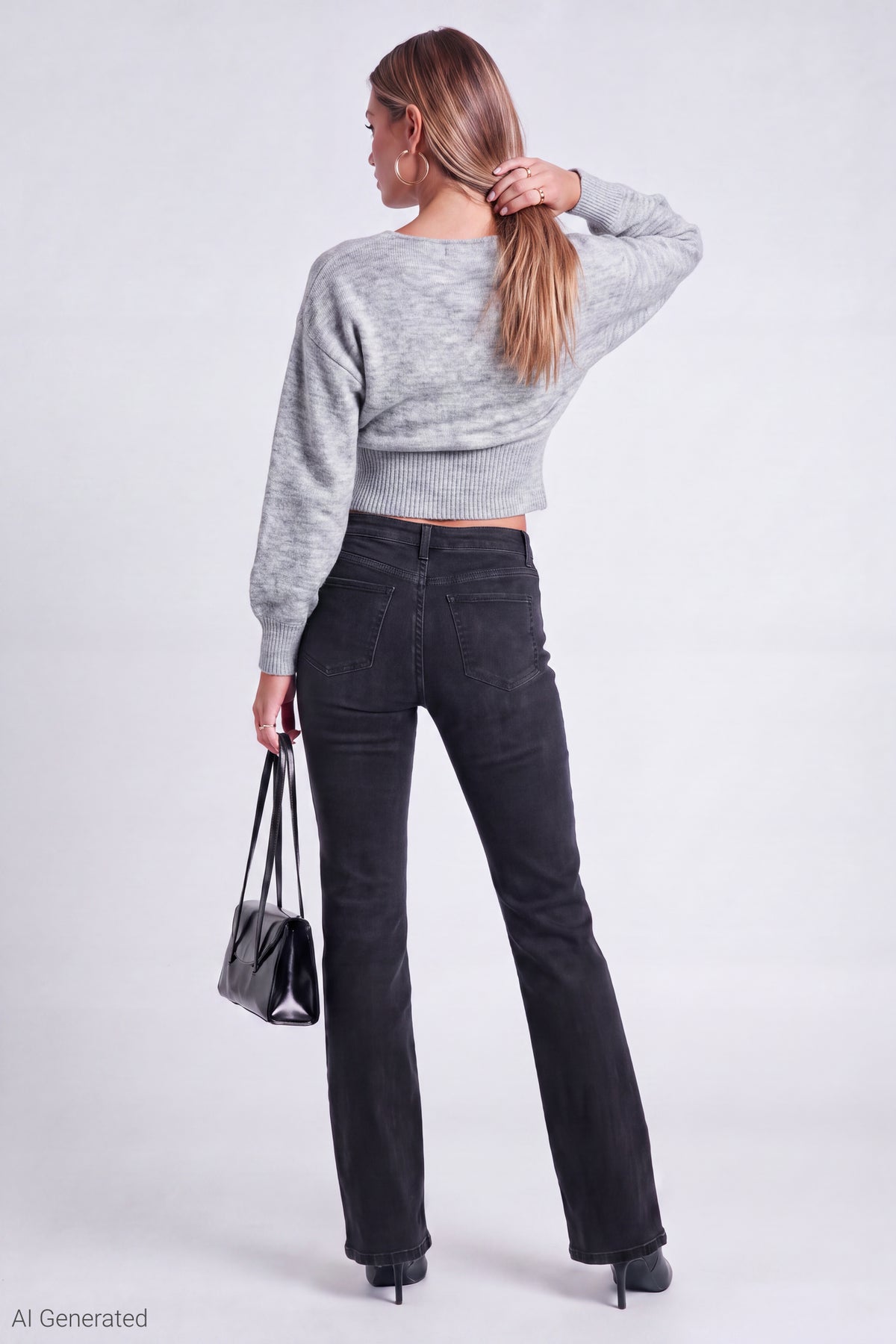 Alt View 3. Wrap Sweater - Heather Grey