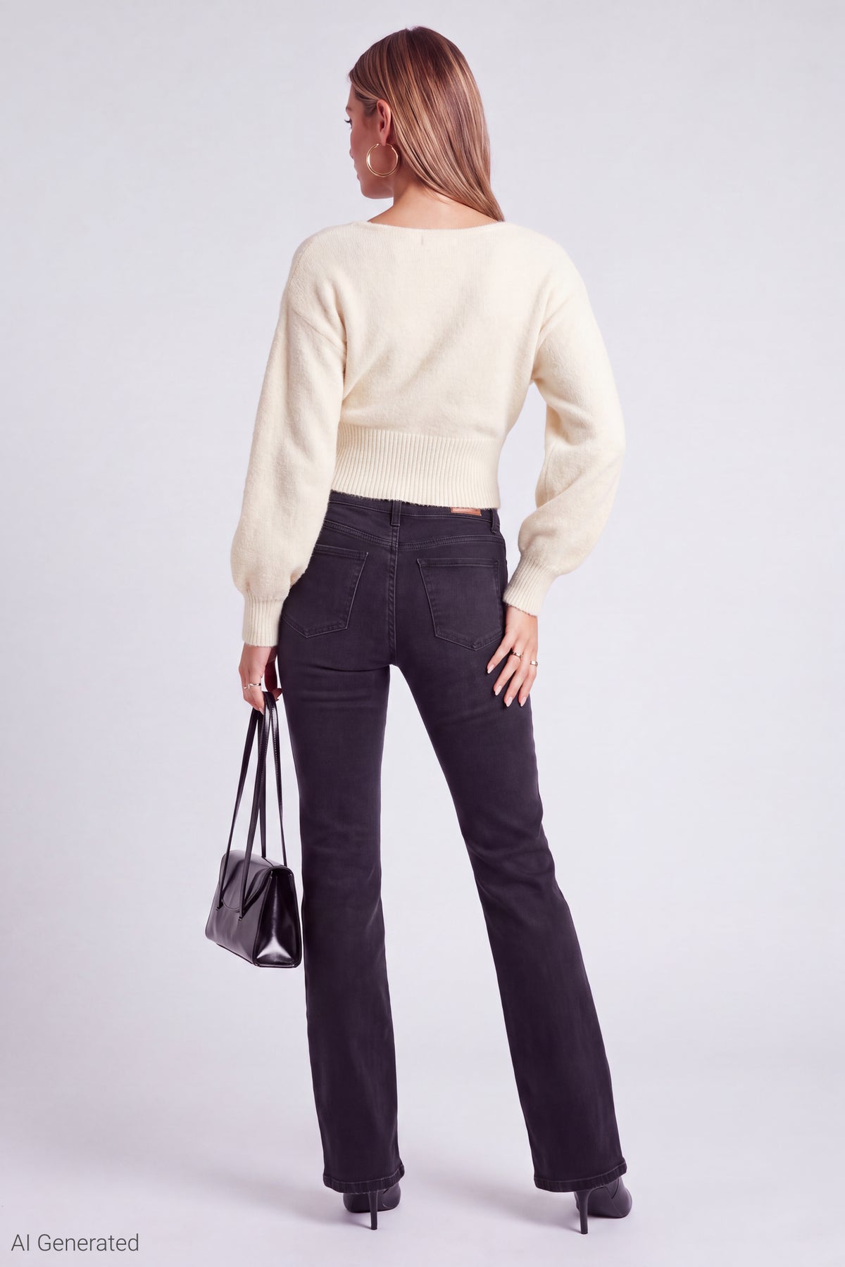 Alt View 3. Wrap Sweater - Cream