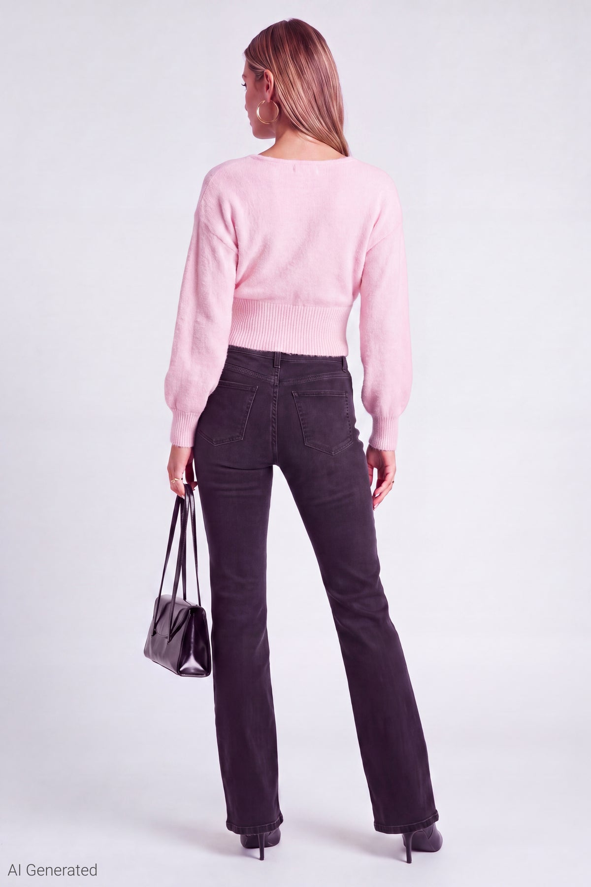 Alt View 3. Wrap Sweater - Pink