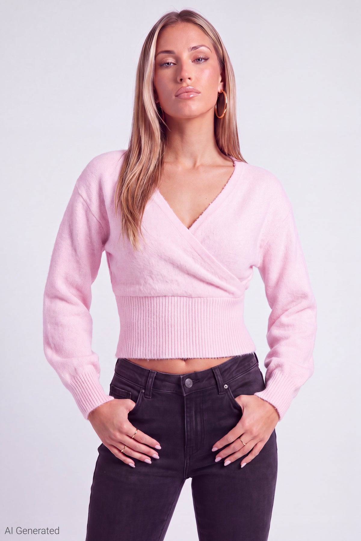 Wrap Sweater - Pink