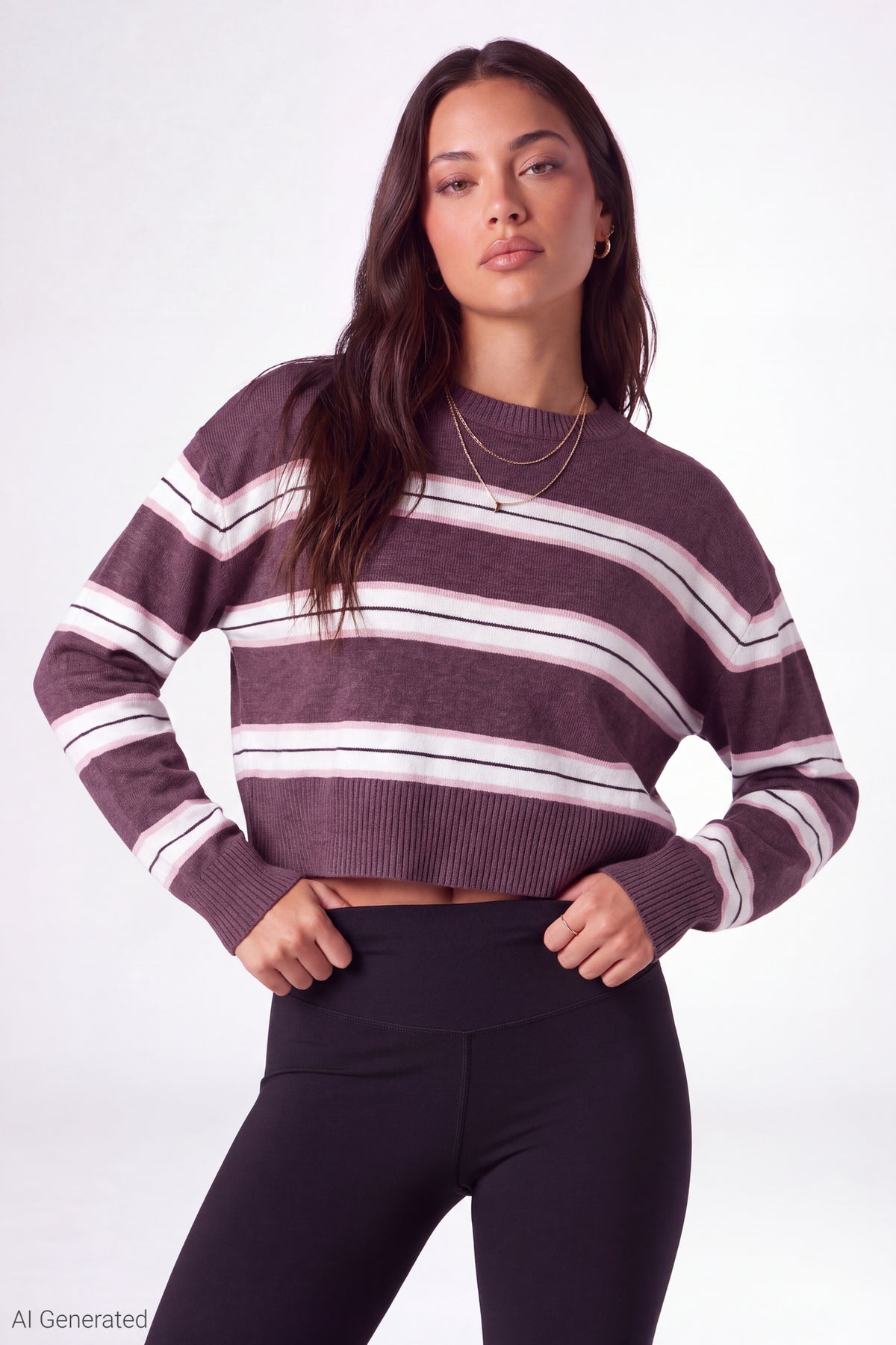 Striped Sweater - Cherry