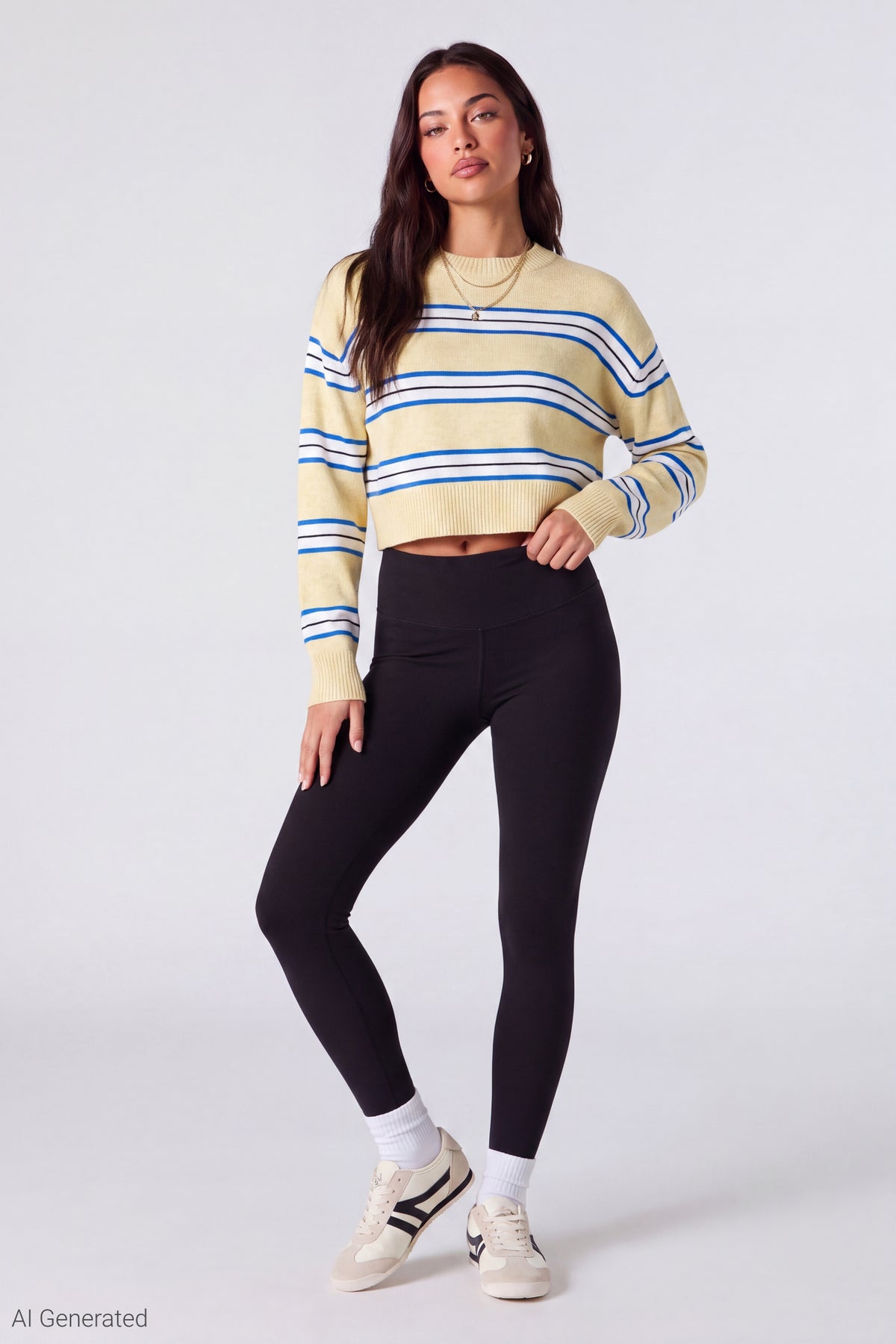 Alt View 2. Striped Sweater - Yellow