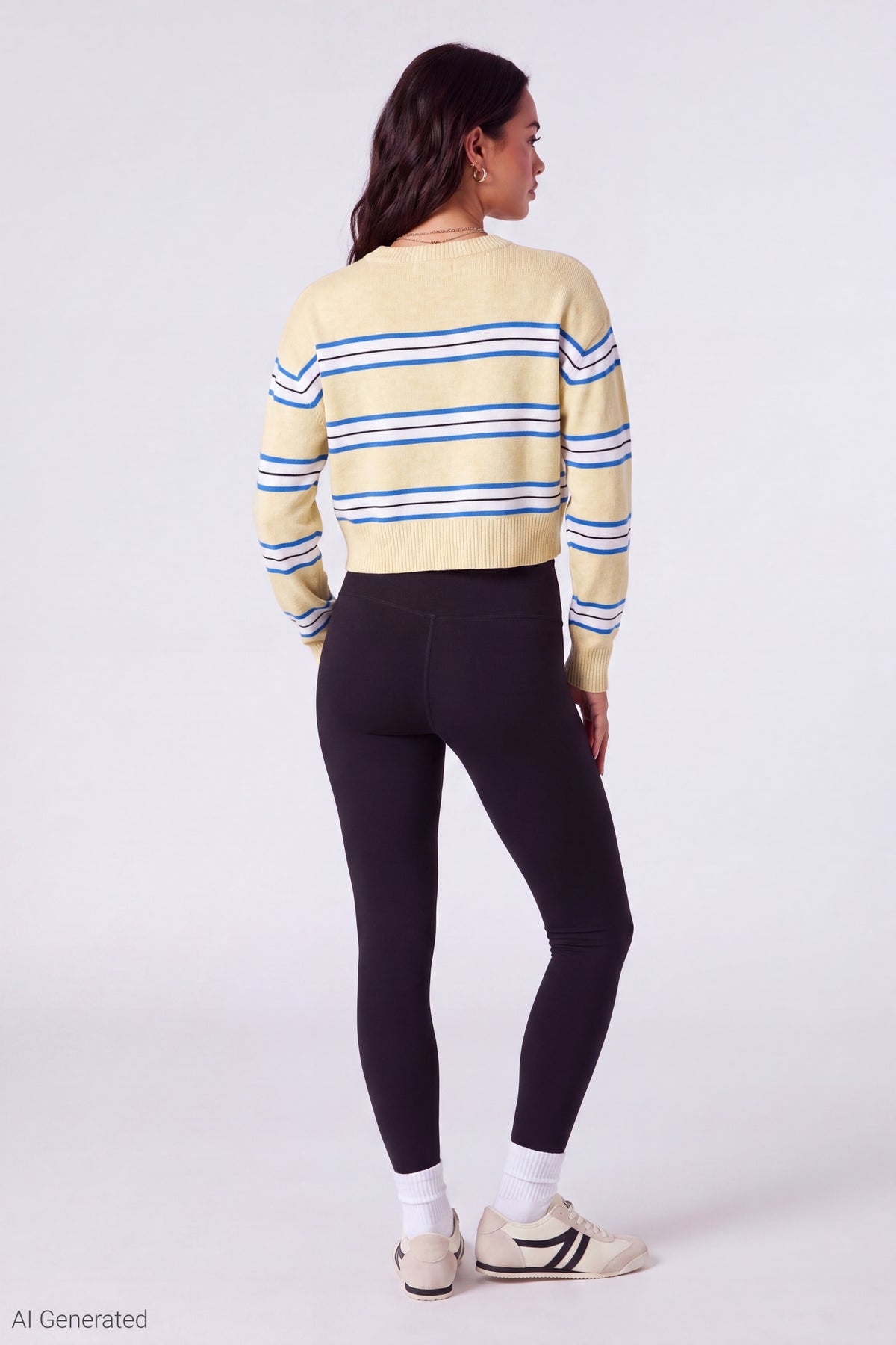 Alt View 3. Striped Sweater - Yellow