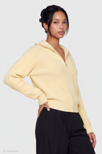 Ribbed Knit Quarter Zip Sweater