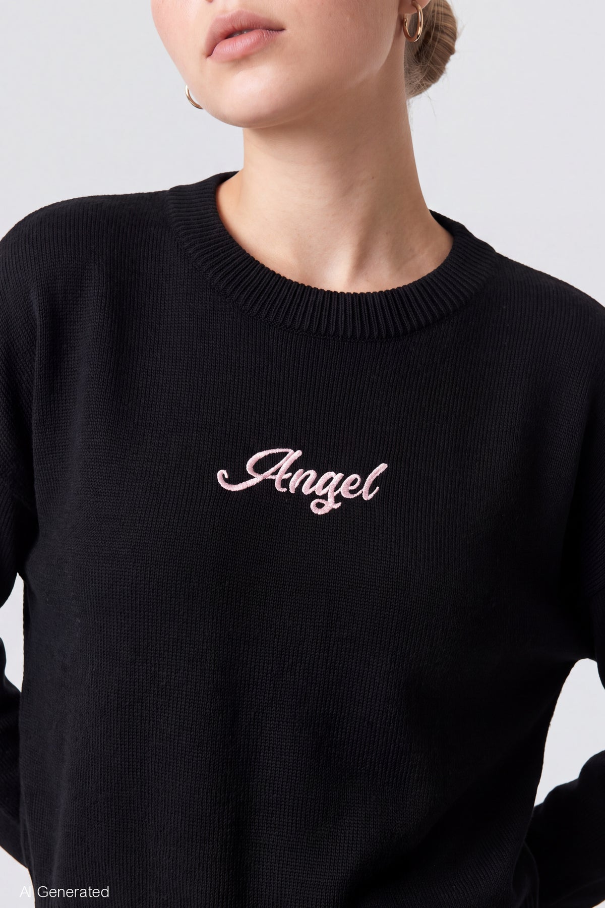 Alt View 4. Graphic Sweater - Black