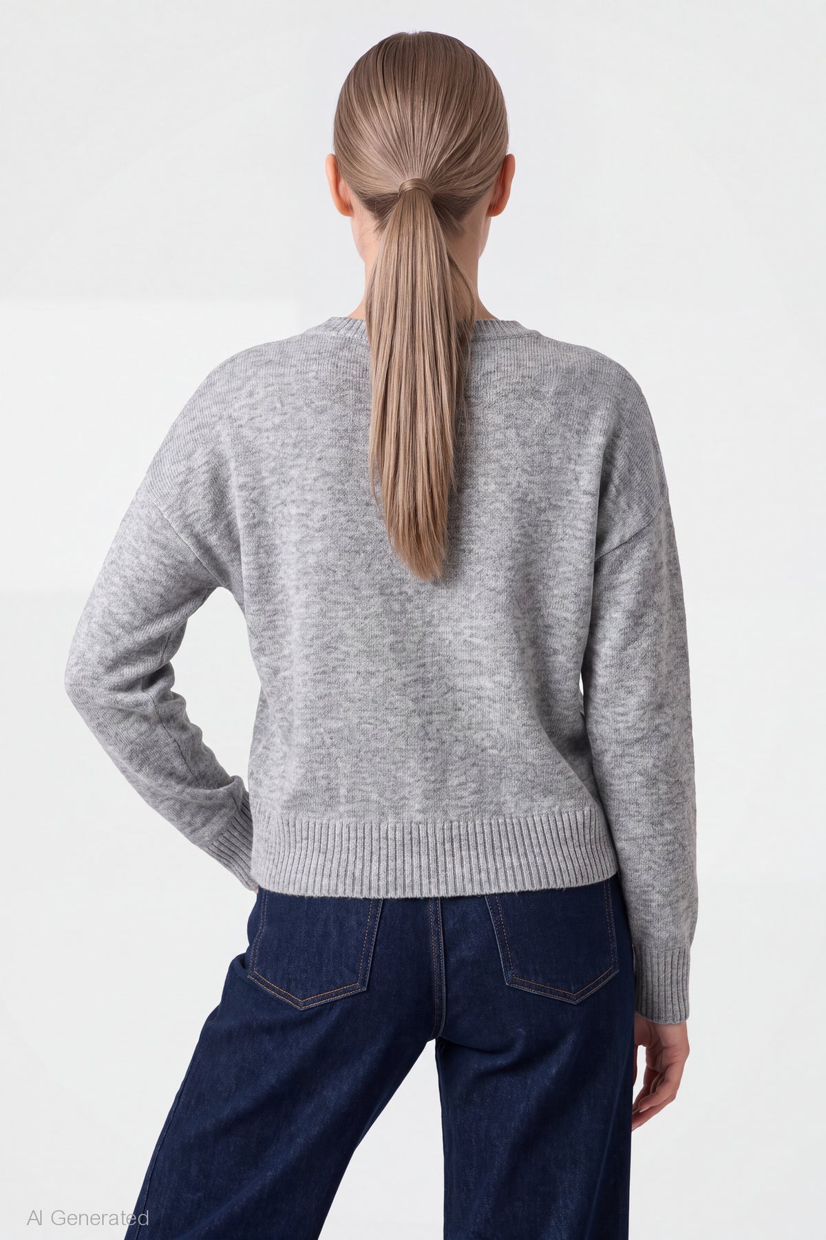Alt View 2. Graphic Sweater - Heather Grey