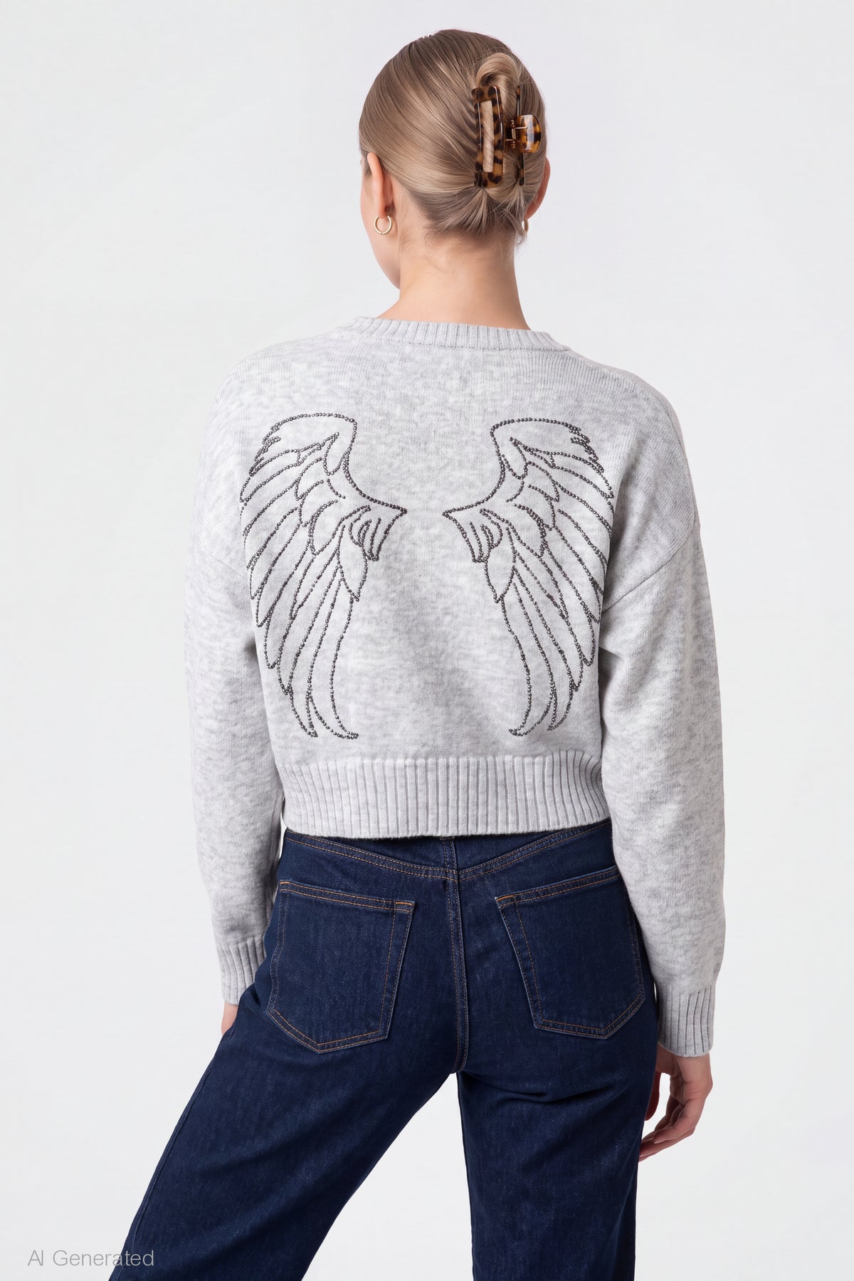 Graphic Sweater - Light Grey