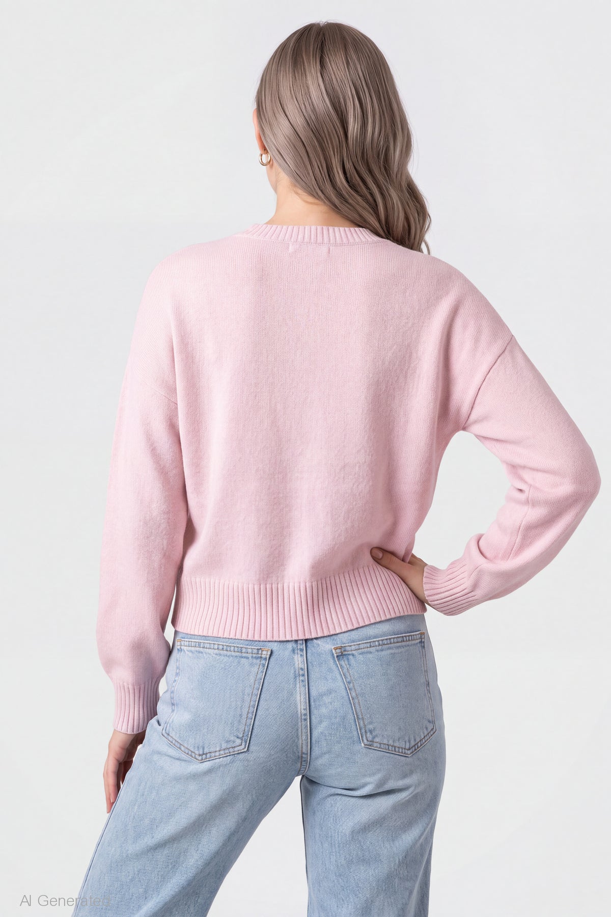 Alt View 2. Graphic Sweater - Pink