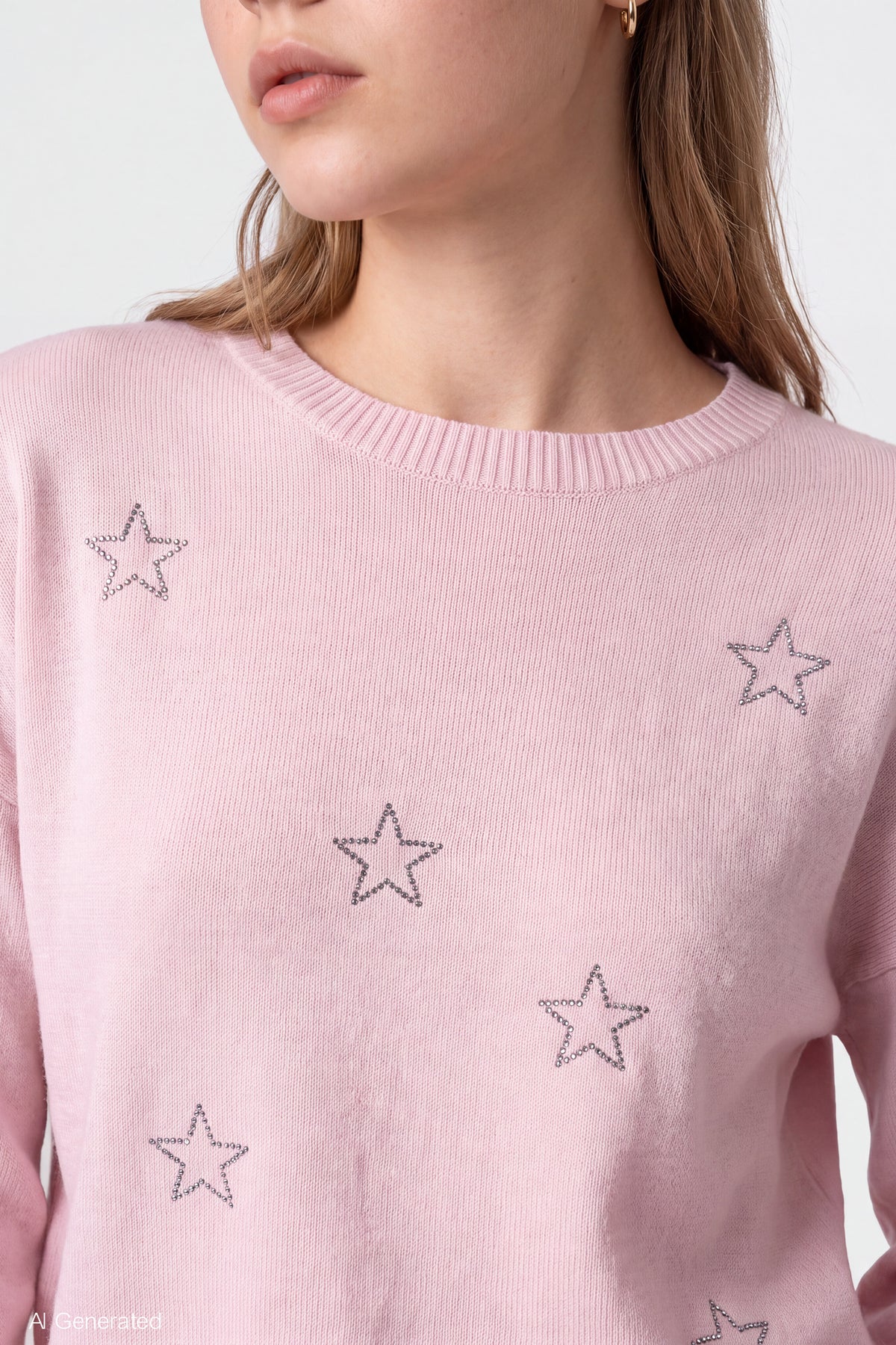 Alt View 4. Graphic Sweater - Pink