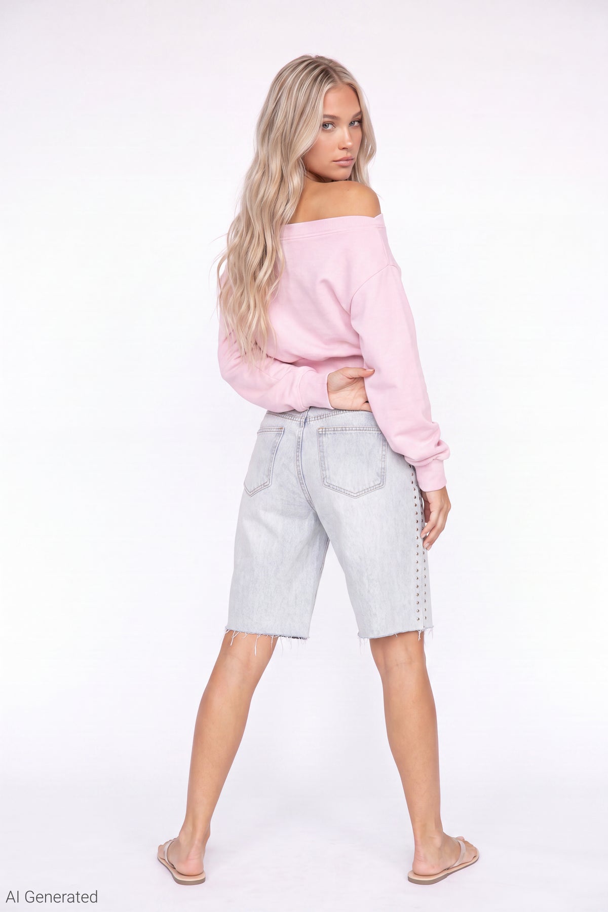 Alt View 3. Fleece Off Shoulder Graphic Sweatshirt - Pink