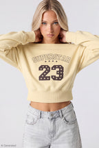 Fleece Off Shoulder Graphic Sweatshirt