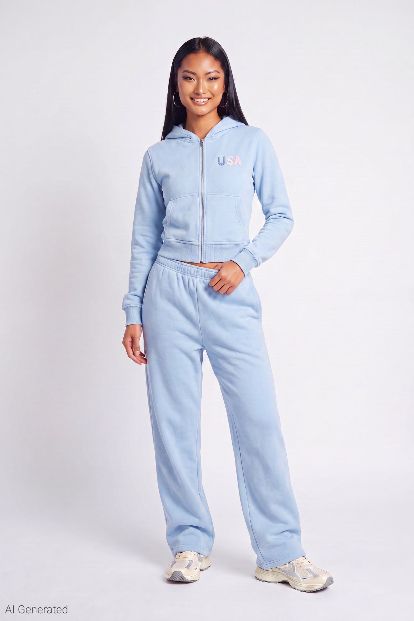 【Chloe】ネイビー フード付き パーカー Fleece Graphic Zip Hoodie – Charlotte Russe