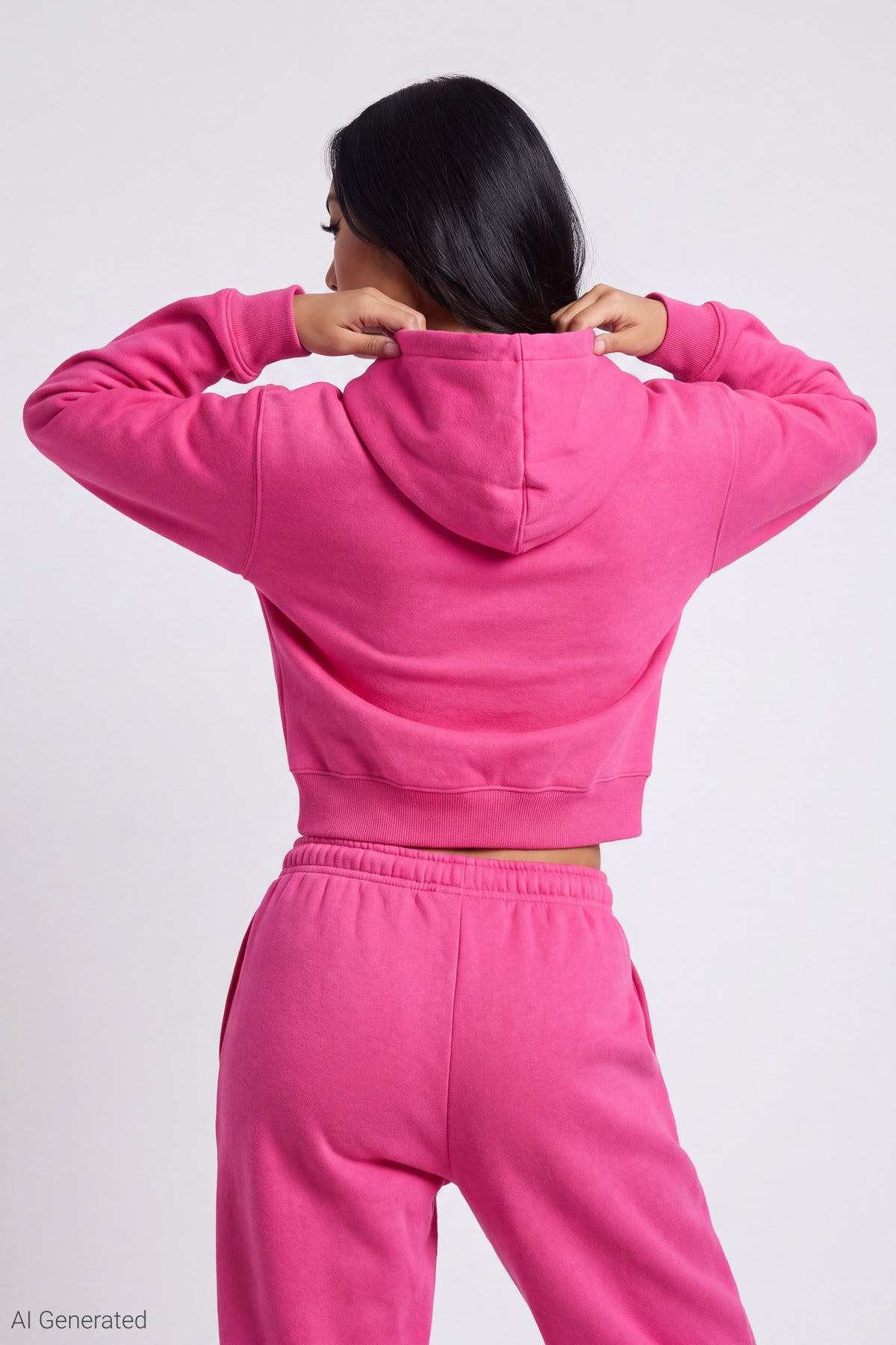 Alt View 4. Fleece Graphic Zip Hoodie - Magenta