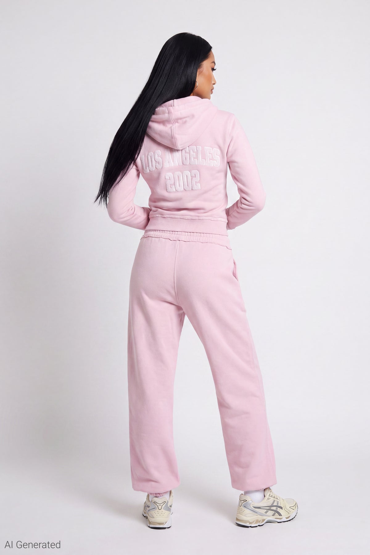 Alt View 3. Fleece Graphic Zip Hoodie - Light Pink