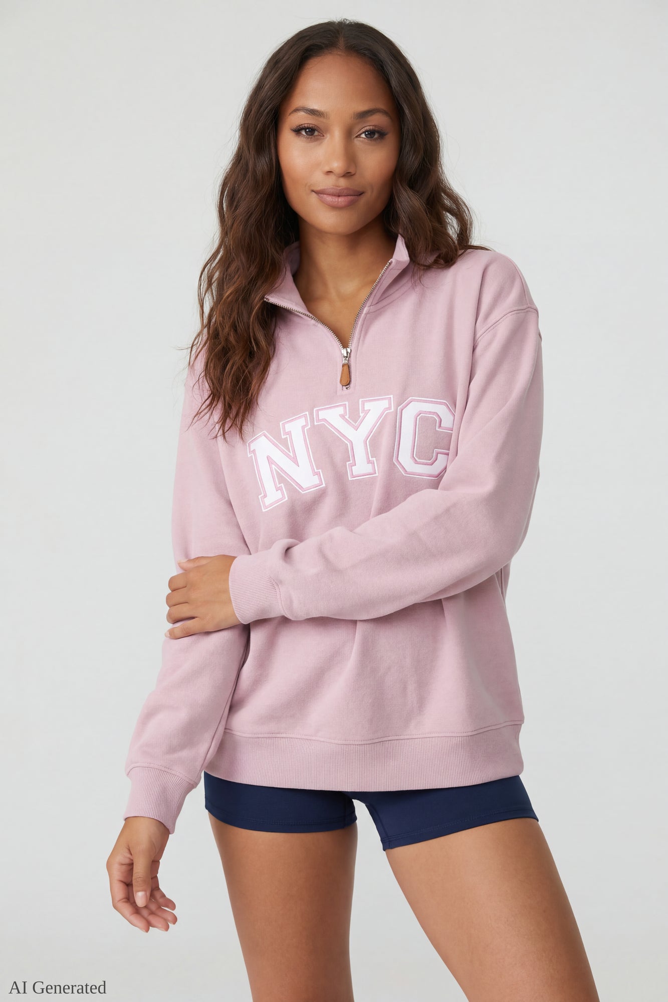 Fleece Graphic Quarter Zip Sweatshirt – Charlotte Russe
