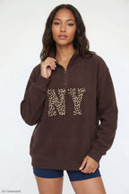 Fleece Graphic Quarter Zip Sweatshirt
