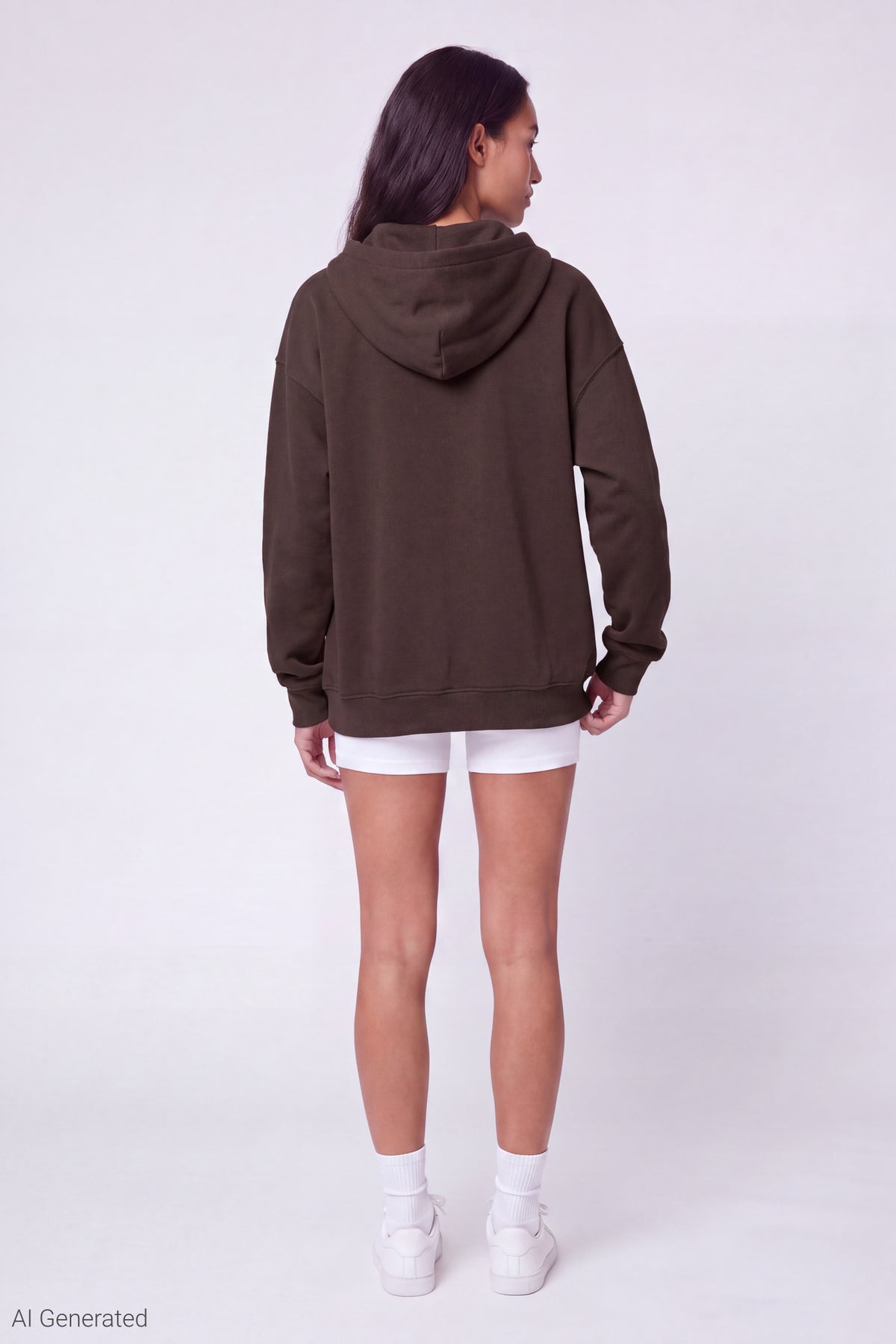 Alt View 3. Fleece Zip Hoodie - Brown