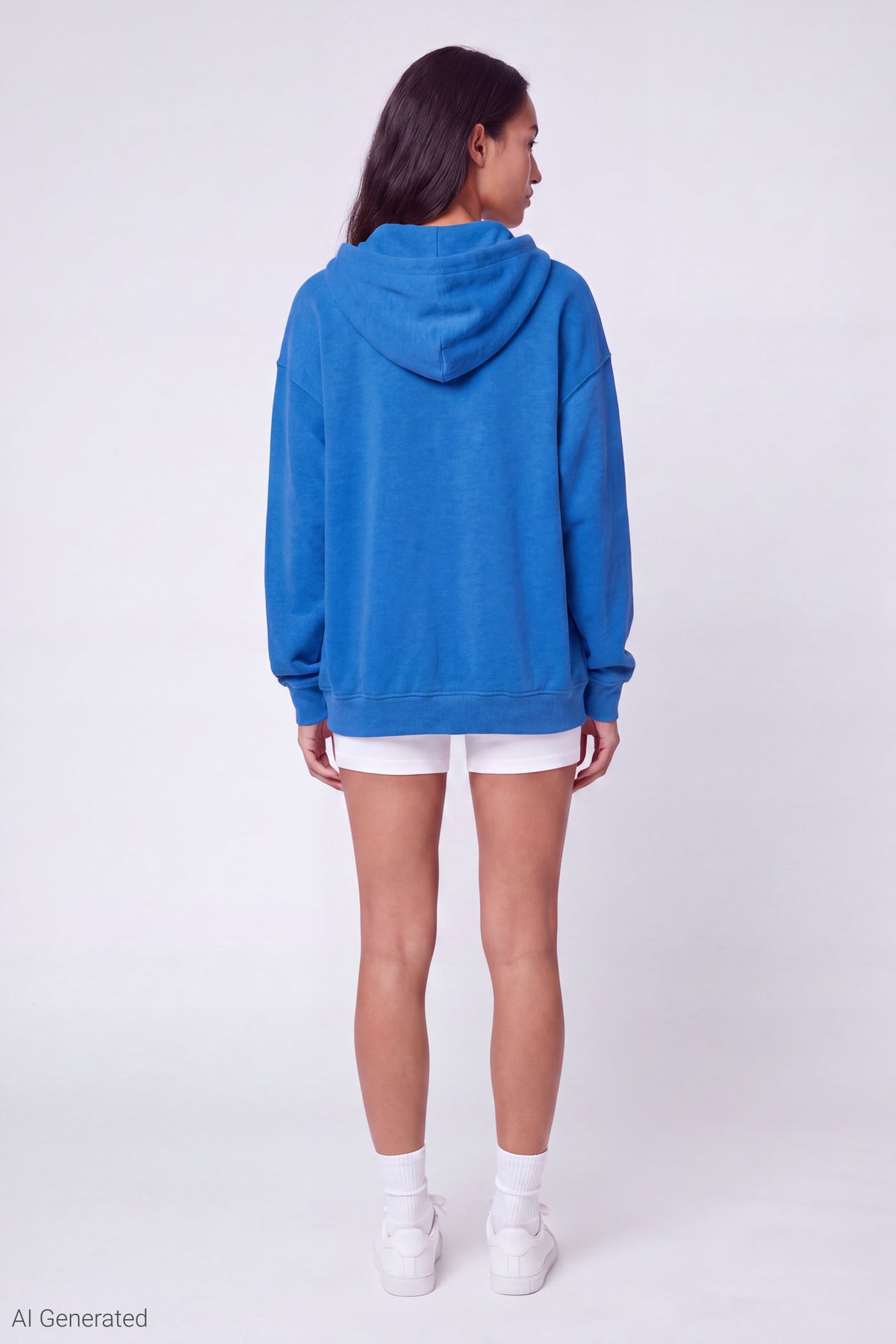 Alt View 3. Fleece Zip Hoodie - Royal Blue