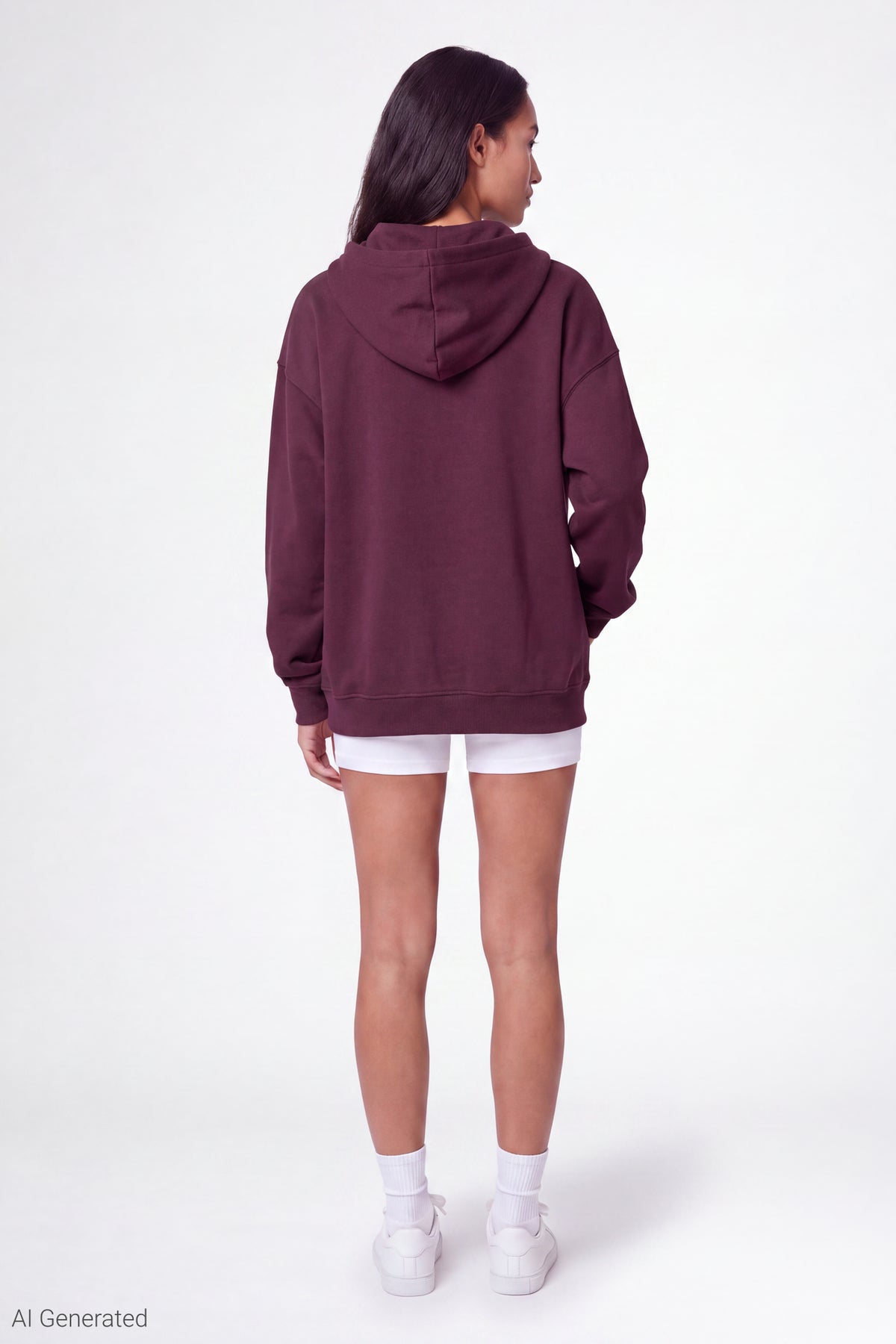 Alt View 3. Fleece Zip Hoodie - Dark Purple