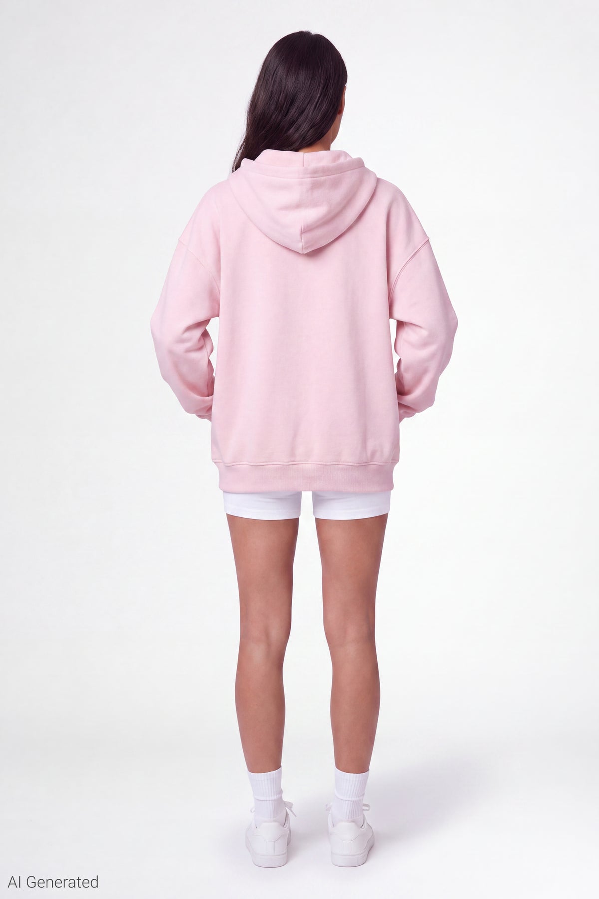 Alt View 3. Fleece Zip Hoodie - Light Pink