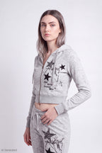 Fleece Graphic Zip Hoodie
