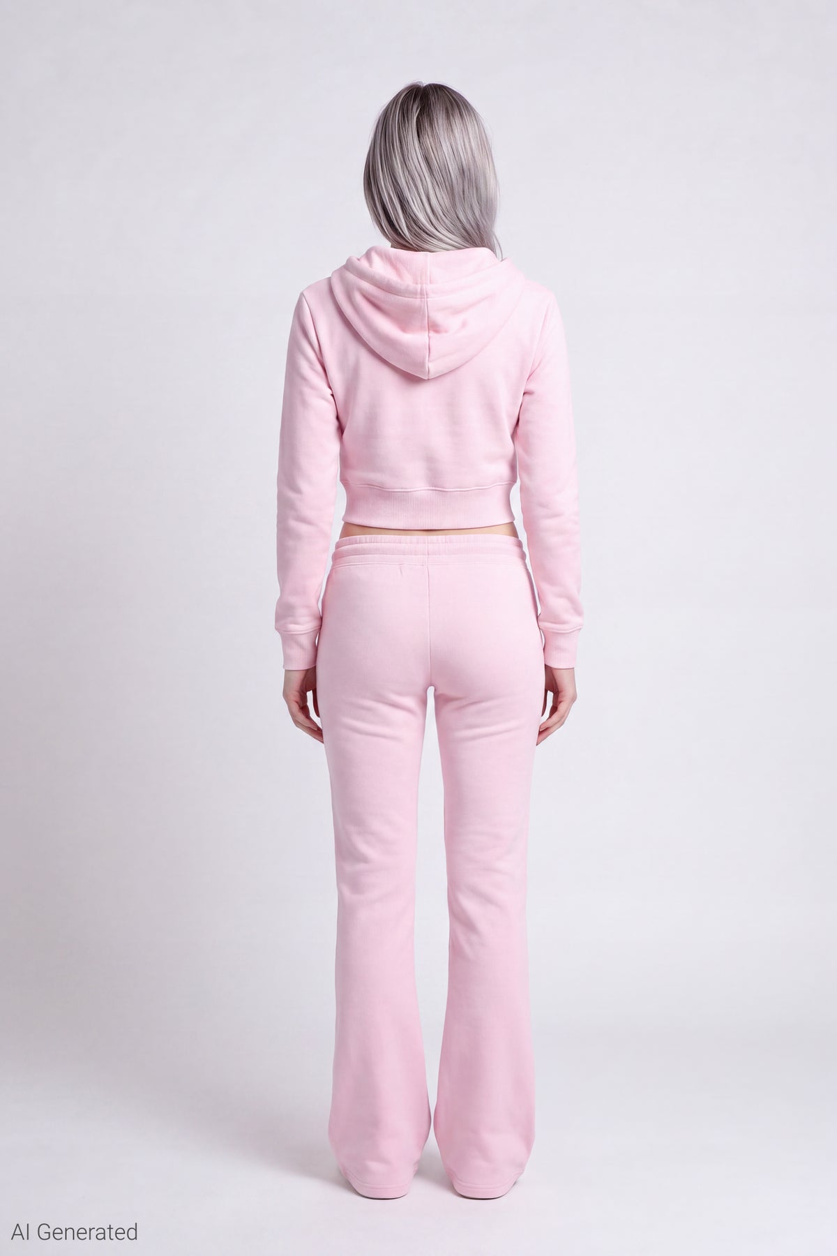 Alt View 3. Fleece Graphic Zip Hoodie - Light Pink