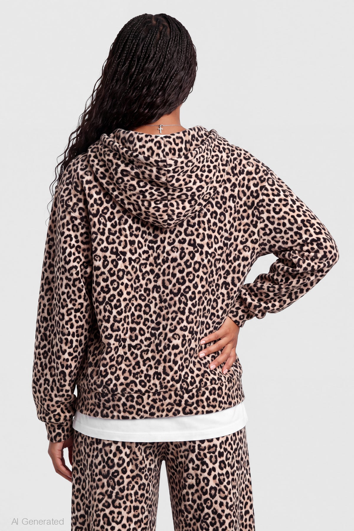 Alt View 2. Graphic Zip Hoodie - Leopard