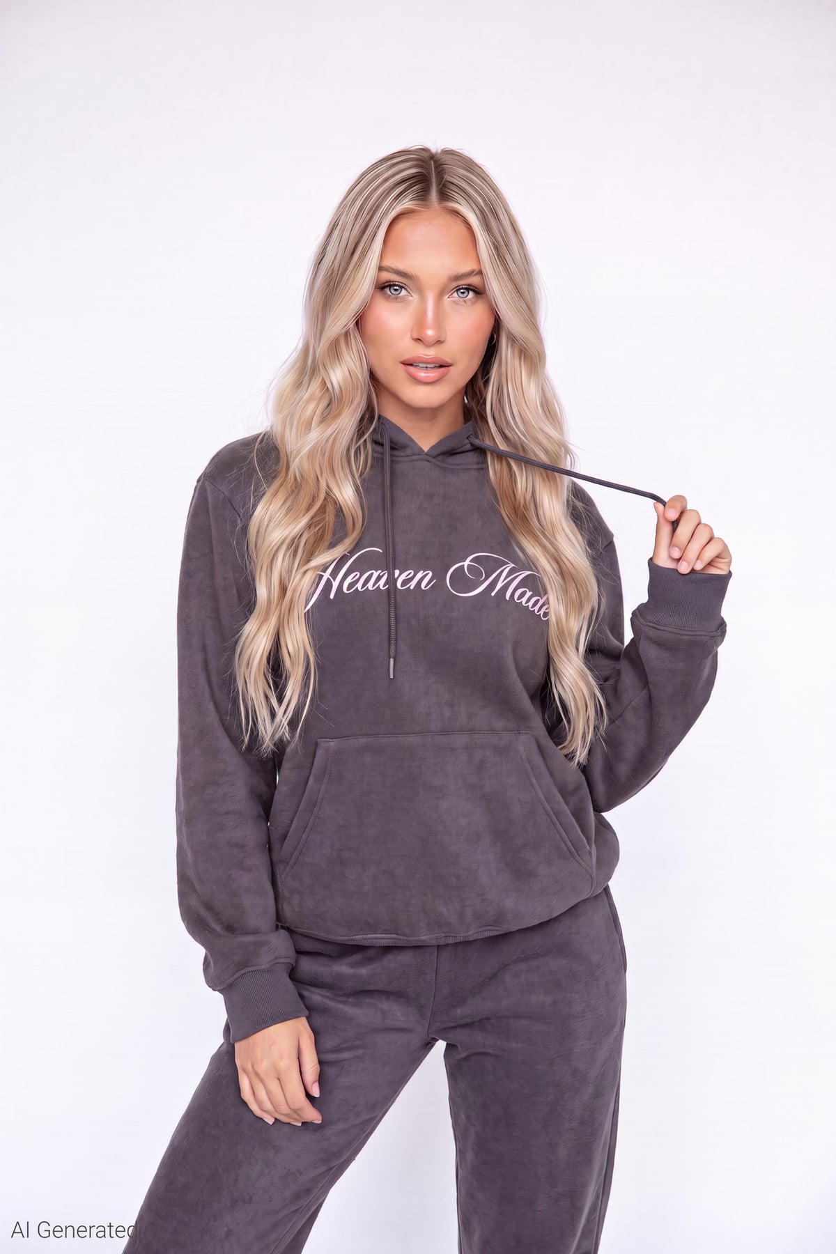 Fleece Oversized Graphic Hoodie - Charcoal