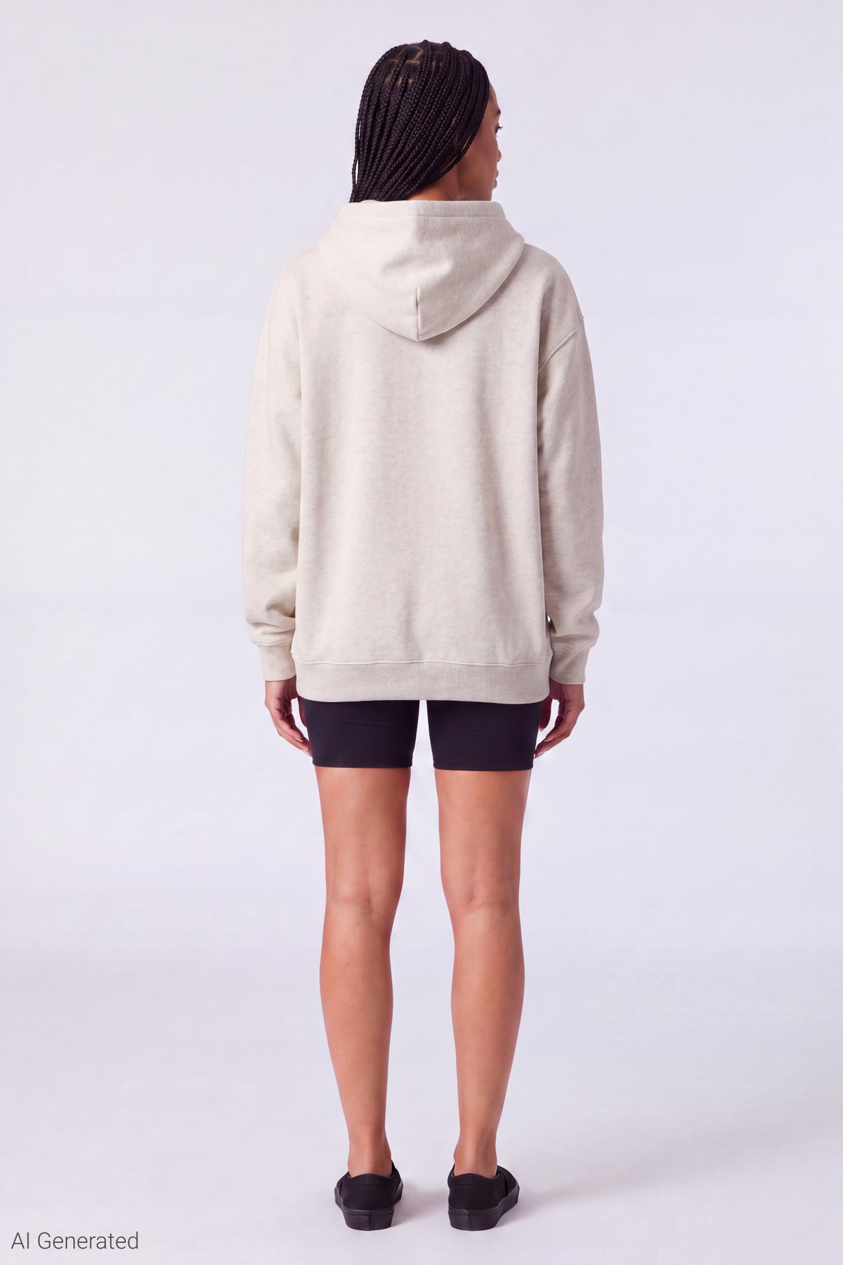 Alt View 3. Fleece Oversized Hoodie - Oatmeal