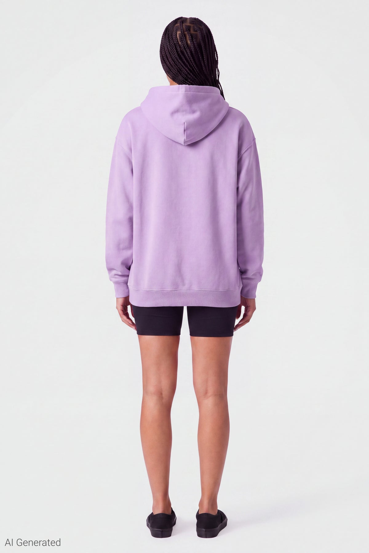 Alt View 2. Fleece Oversized Hoodie - Purple