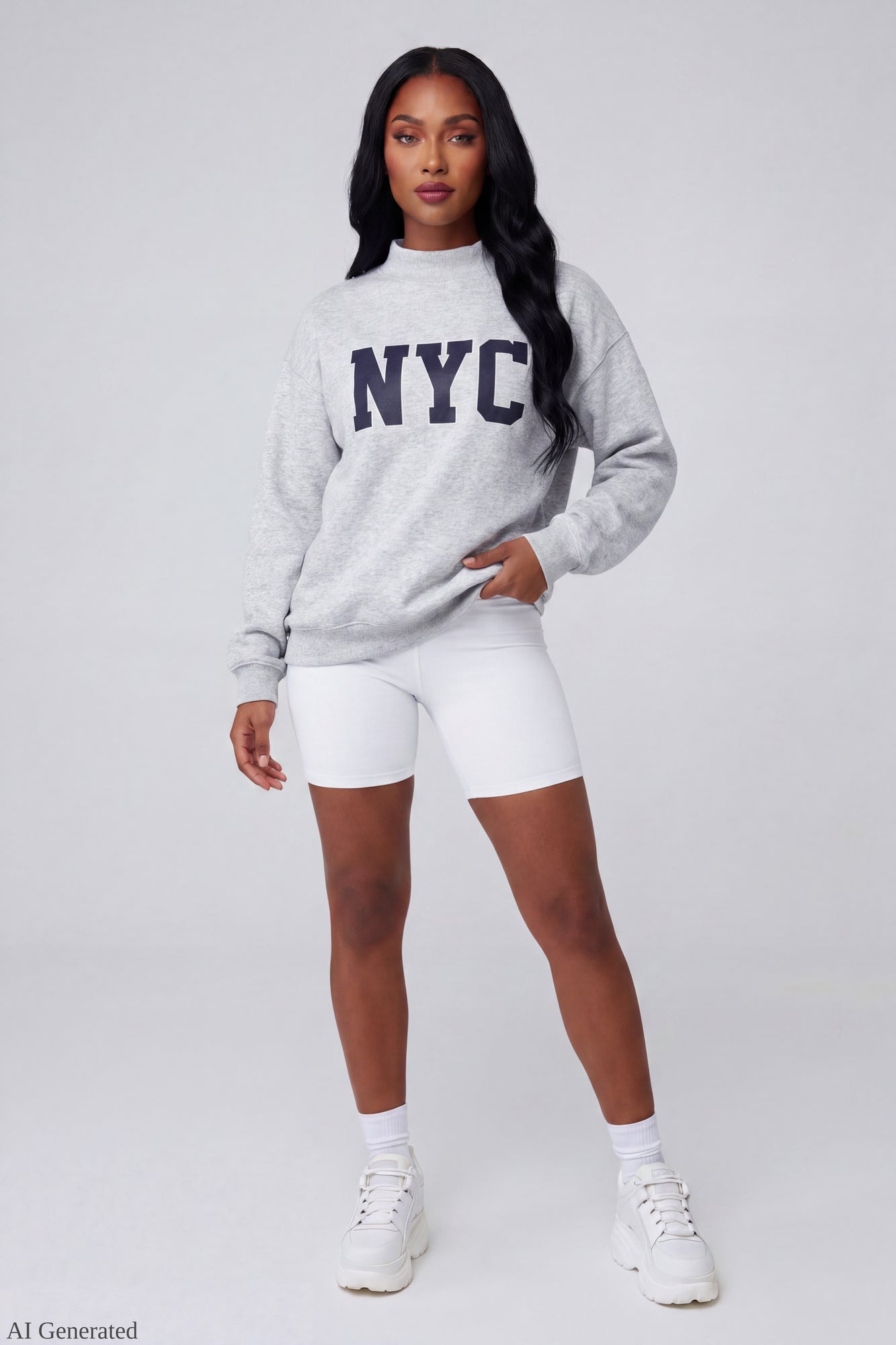Fleece Graphic Mock Neck Sweatshirt – Charlotte Russe