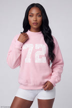Fleece Graphic Mock Neck Sweatshirt