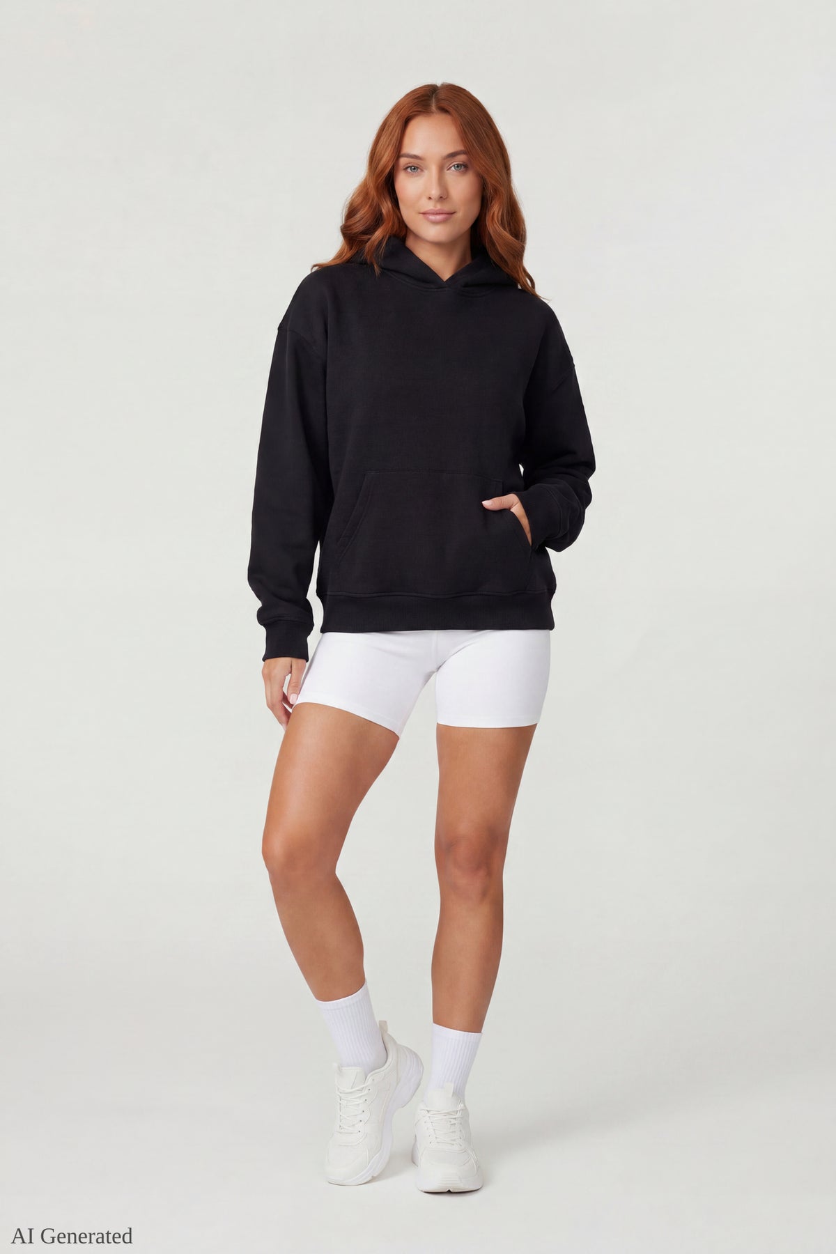Alt View 4. Oversized Fleece Angel Wing Hoodie - Black