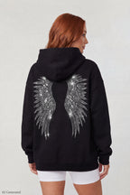 Oversized Fleece Angel Wing Hoodie