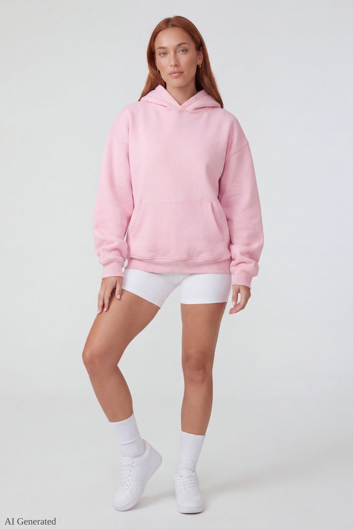 Alt View 4. Oversized Fleece Angel Wing Hoodie - Pink
