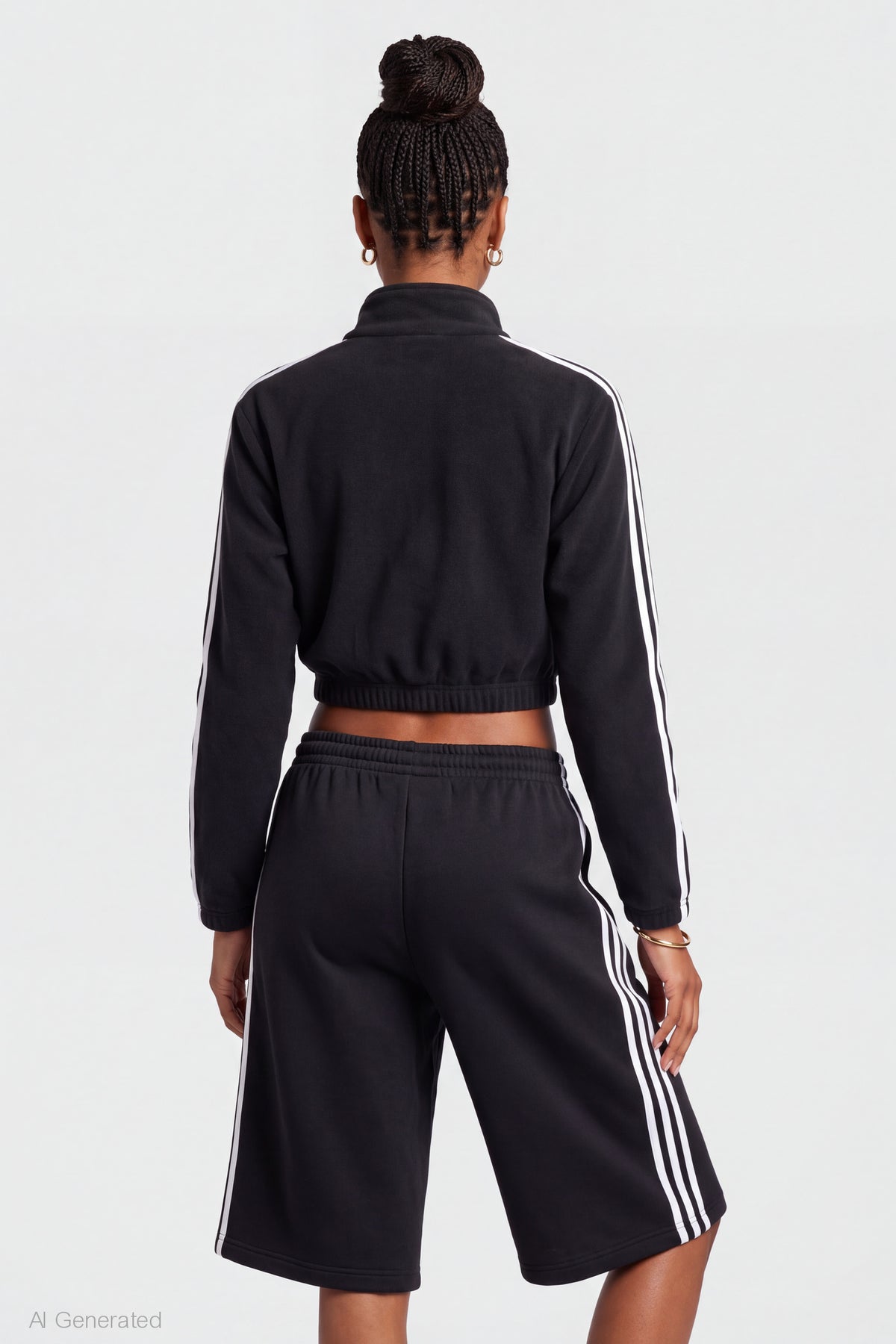 Alt View 2. Fleece Track Jacket - Black